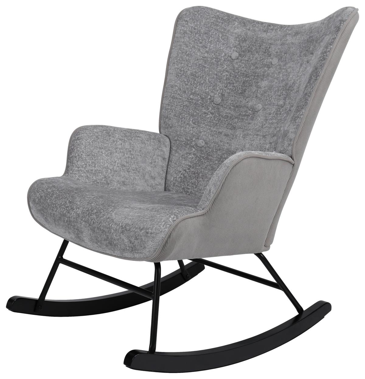 Houpací židle ROCK - šedá/černá, Moderní, kov/dřevo (66/90/77cm) - Mömax