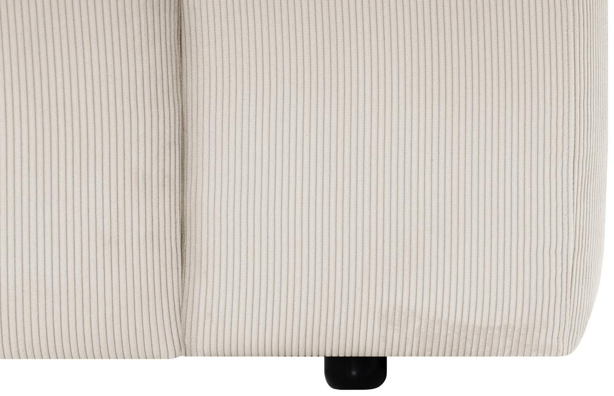 Ecksofa Hannah Creme 170x252 Cm - Creme/Schwarz, Design, Textil (170/252cm) - MID.YOU