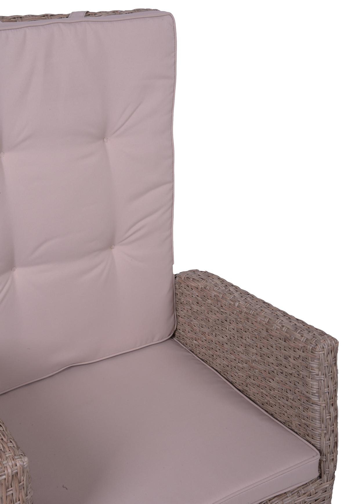 Gartenstuhl-Set Uv-Beständig Braga, Kunststoffgeflecht - Creme/Braun, Basics, Kunststoff/Textil (68/109/60cm) - Gardenson