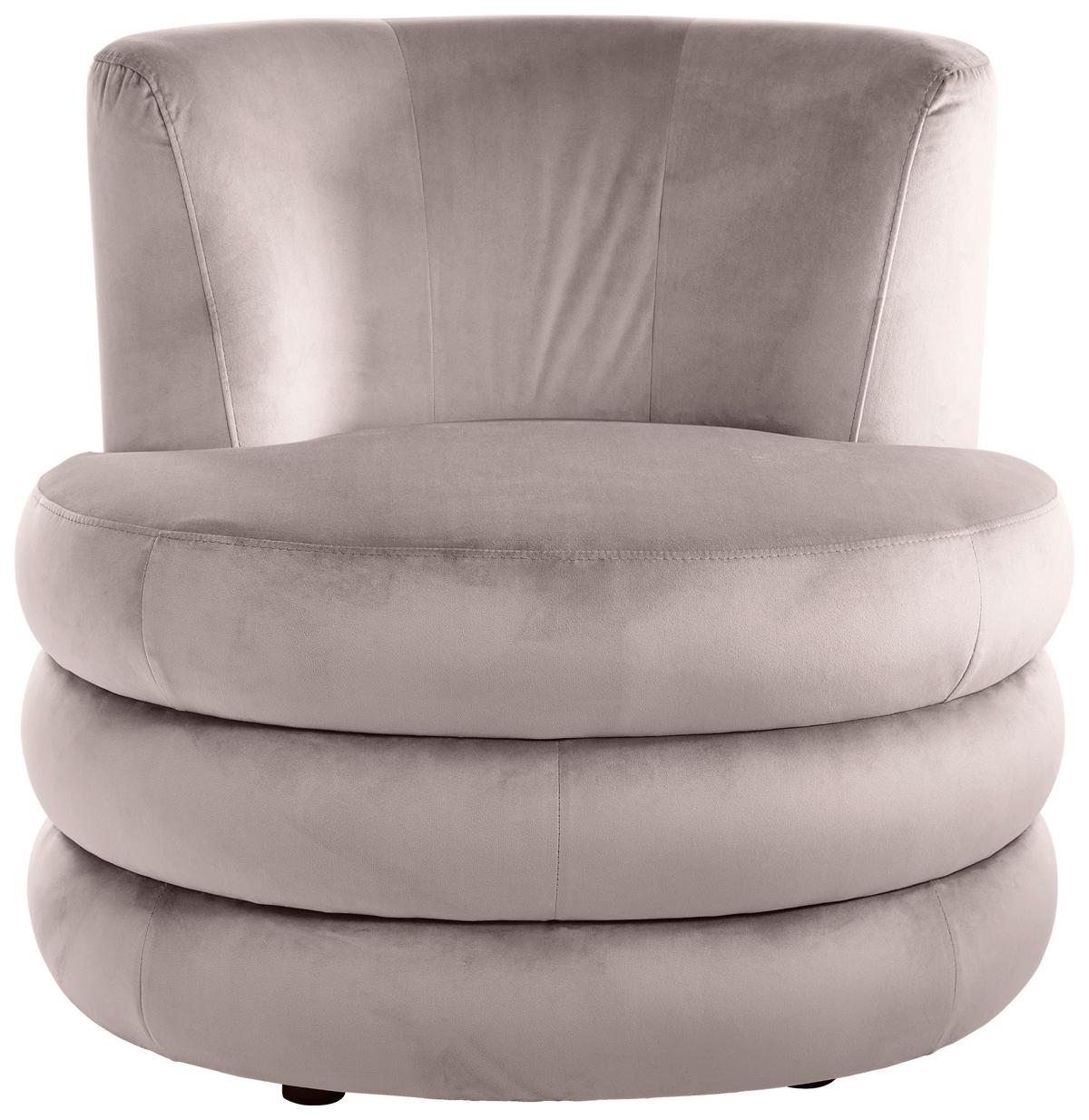 Designsessel Magari - Edelstahlfarben/Altrosa, Trend, Textil (90/82/85cm) - Livetastic