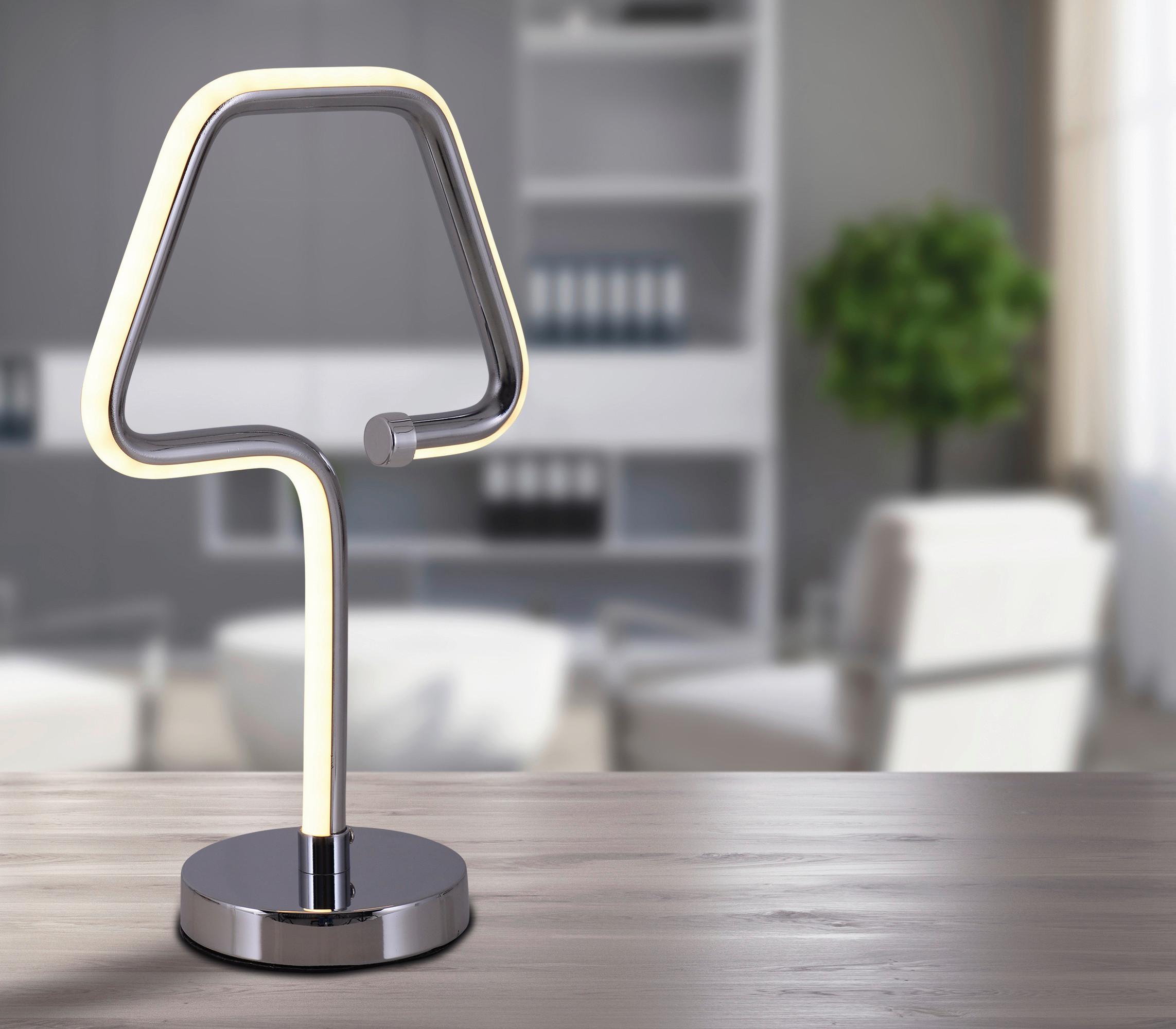 LED-Tischlampe Chromfarben mit Kippschalter - Chromfarben, Design, Kunststoff/Metall (18/30cm) - Näve