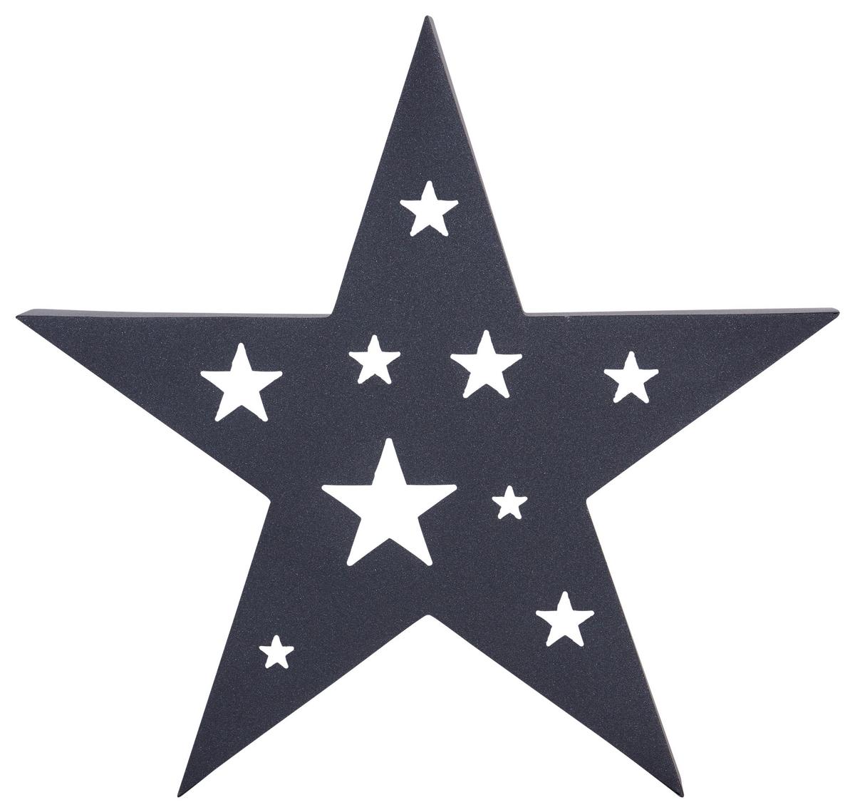 Weihnachtsdeko Stern Metall Stehend H: 47 cm - Grau, Basics, Metall (50/8/47cm)