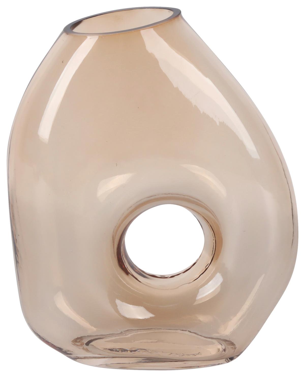 Váza LINA - světle hnědá, sklo (18/22/7cm) - Mömax