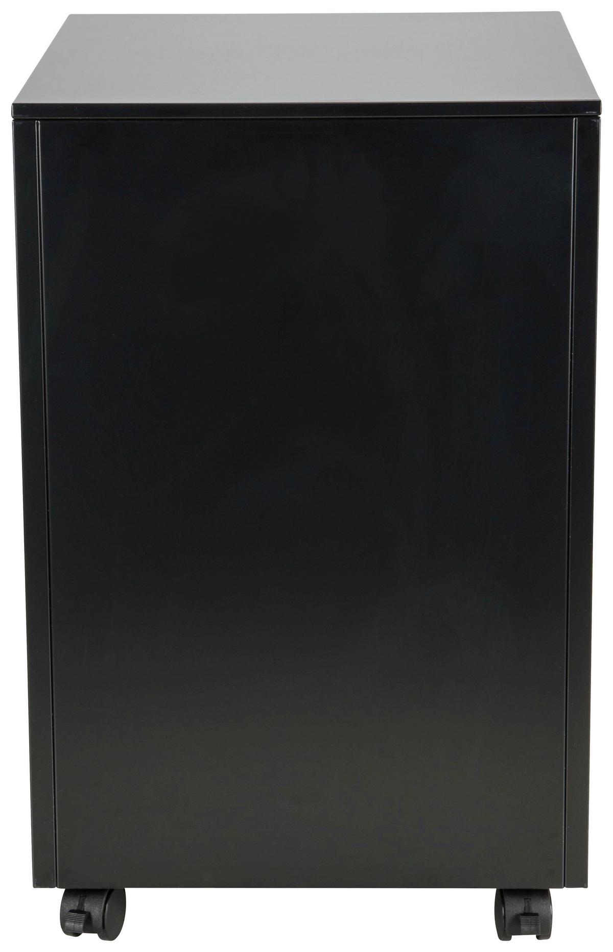 Rollcontainer Color Os I Schwarz - Schwarz, MODERN, Kunststoff/Metall (39/60/50cm) - MID.YOU