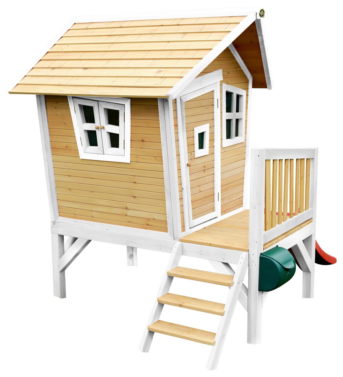 Spielhaus A030.045.21 - Rot/Braun, KONVENTIONELL, Holz/Kunststoff (264/203/177cm) - Ambia Garden