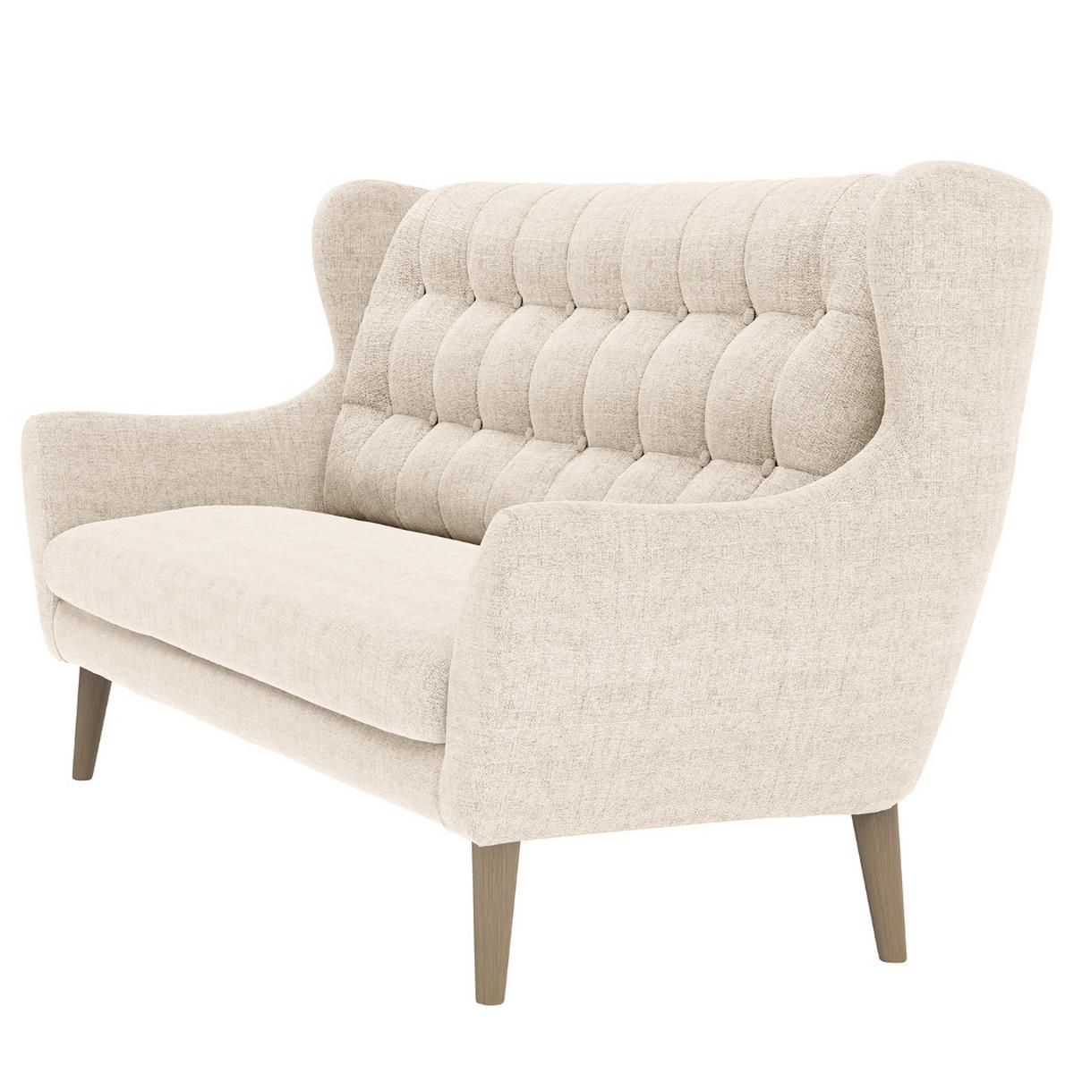 3-Sitzer-Sofa Henry, Silberfarben B: 197 cm - Eichefarben/Silberfarben, KONVENTIONELL, Textil (197/107/94cm) - Trendmanufaktur