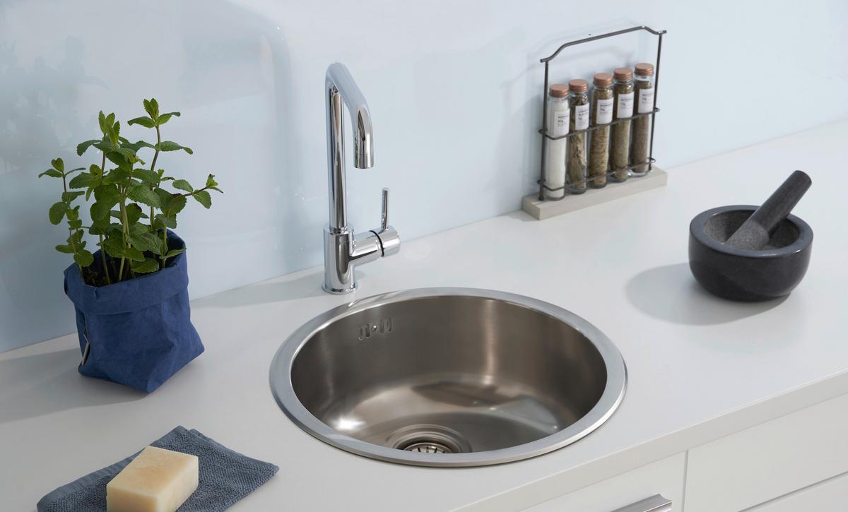 Spüle Respekta Inox Edelstahl Bxt: 44,6x44,6 cm - Edelstahlfarben, Trend, Metall (44,6/17/44,6cm) - Respekta