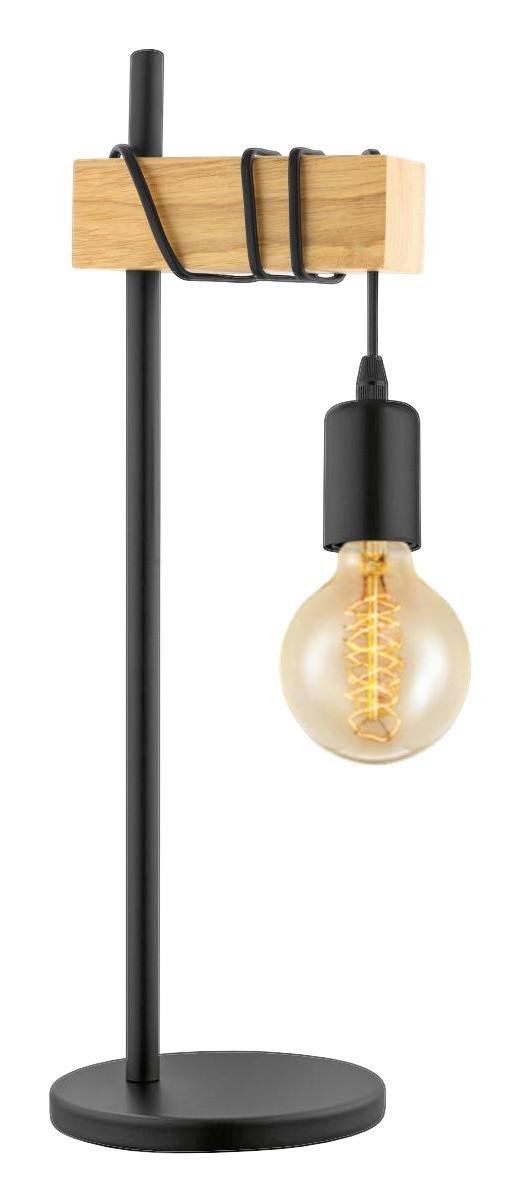 STOLNÍ LAMPA TOWNSHEND - černá/hnědá, Konvenční, kov/dřevo (15,5/50cm) - Eglo