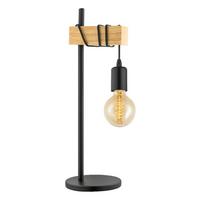 STOLNÍ LAMPA TOWNSHEND - černá/hnědá, Konvenční, kov/dřevo (15,5/50cm) - Eglo