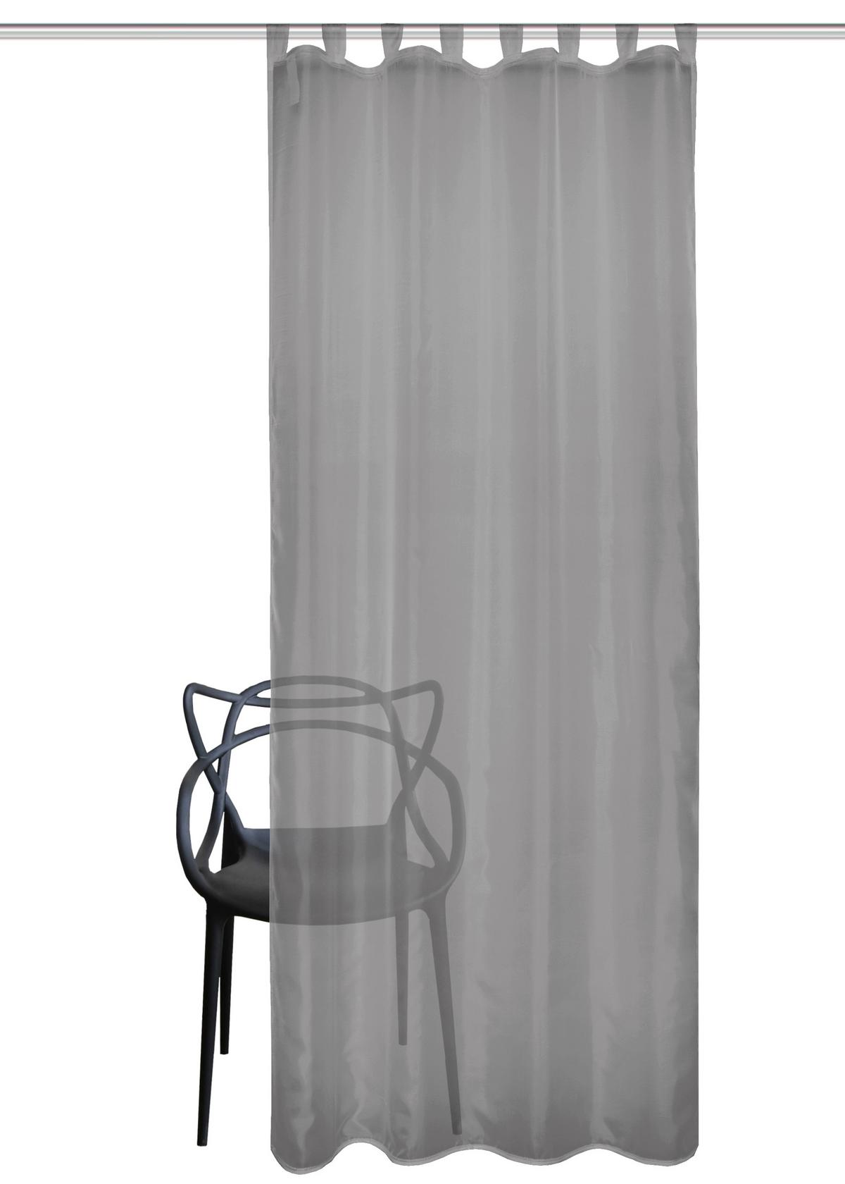 Schlaufenvorhang Nessi - Anthrazit Hochglanz, Basics, Textil (135/245cm)