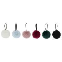 Závesná dekorácia FLUFFY - svetlomodrá/čierna, Modern, textil (7cm) - Mömax