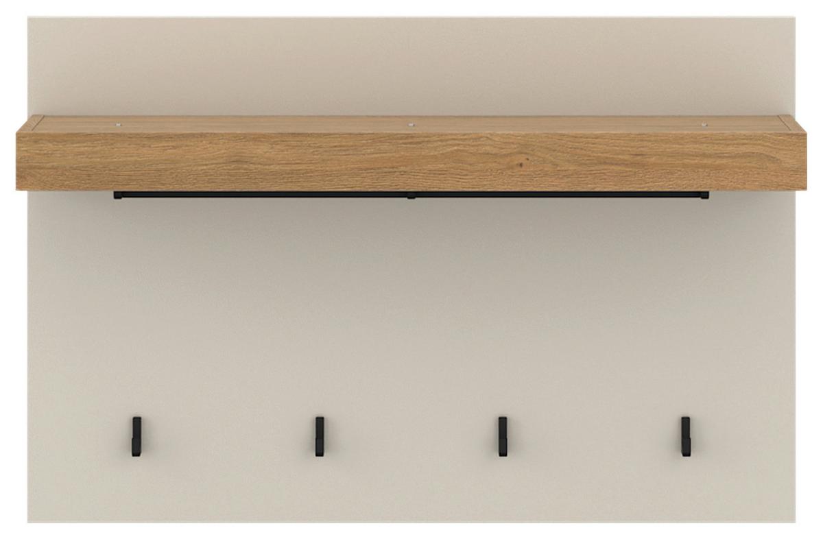 Garderobenpaneel Naxxar Eichefarben/kaschmir 94,2 Cm - Kaschmir/Eichefarben, Trend, Holzwerkstoff (94,2/62/34,6cm)