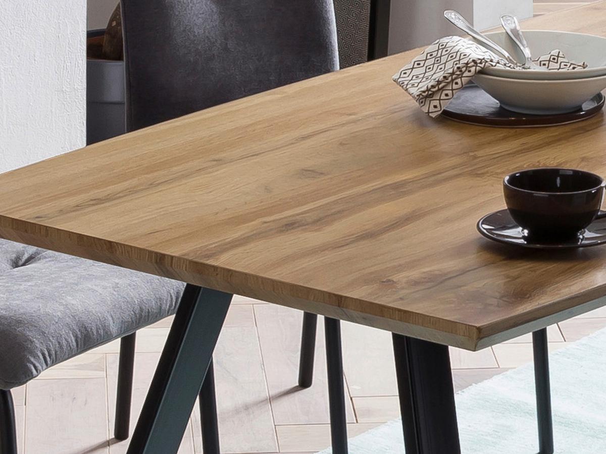 Esstisch 140x80 Eiche Dekor - Eichefarben/Schwarz, Design, Holzwerkstoff/Metall (140/80/75cm) - Livetastic