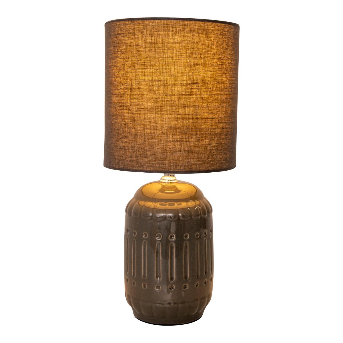 Tischlampe Grau 3188316 - Grau, KONVENTIONELL, Keramik/Textil (30cm) - Näve