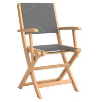 Gartenstuhl Klappbar Göteborg Akazie - Dunkelgrau/Teakfarben, MODERN, Holz/Kunststoff (49/91/57cm) - Beldano