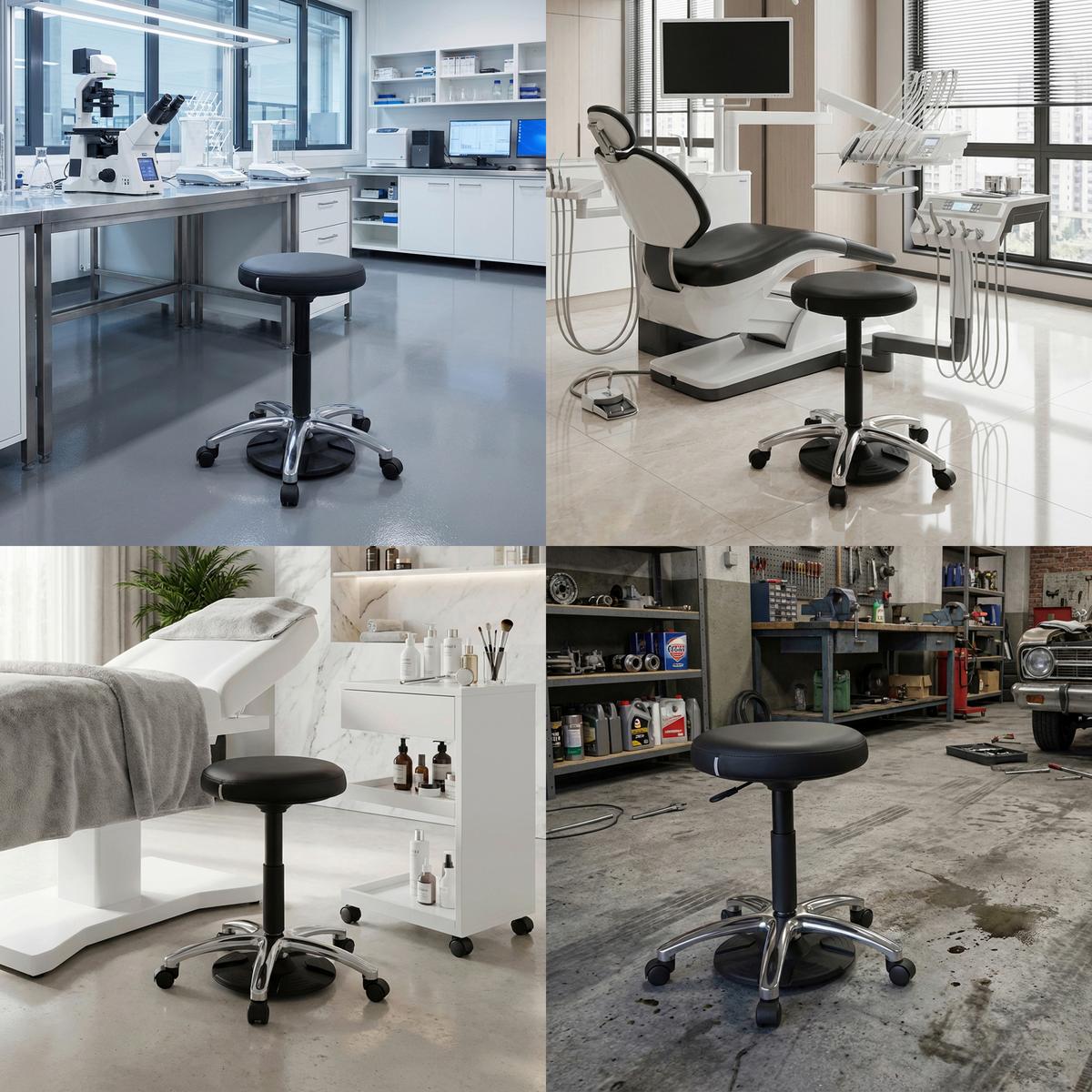 DREHHOCKER Operator Step Schwarz B: 55cm - Silberfarben/Schwarz, MODERN, Kunststoff/Metall (55/61/40cm) - MID.YOU