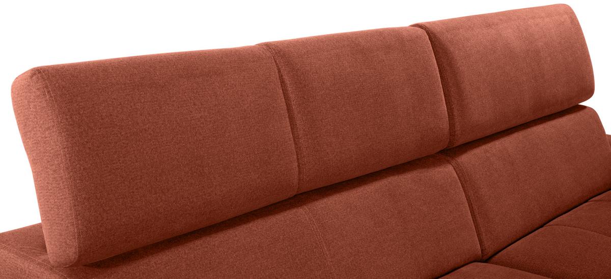 Ecksofa Mit Bettkasten Perry Rostfarben 292x183 Cm - Rostfarben/Silberfarben, Design, Textil (292/183cm) - Livetastic