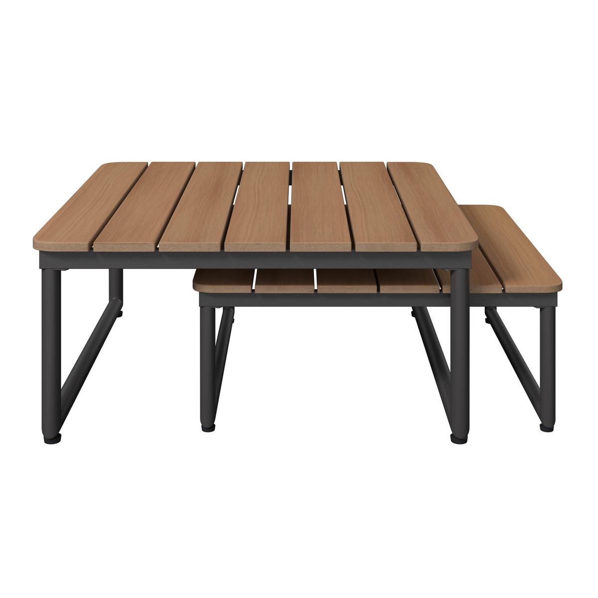 Loungegarnitur Tokio - Dunkelgrau/Naturfarben, MODERN, Kunststoff/Textil (192/192cm) - Beldano