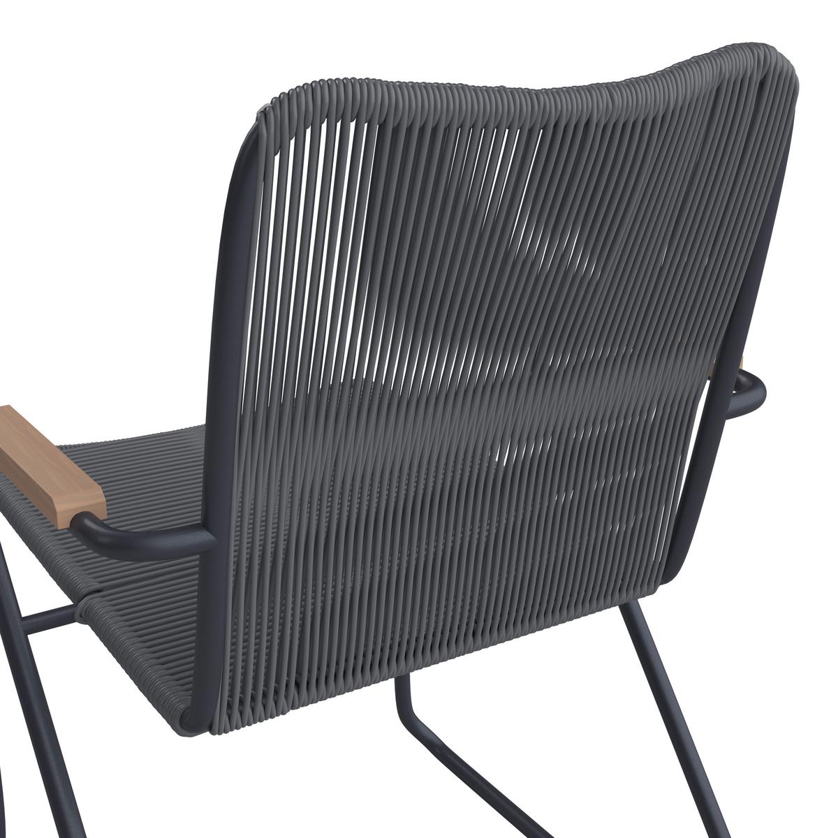 Záhradní souprava HELEN - šedá/barvy teak, Moderní, kov/textil (330/198/88cm) - Bessagi Garden