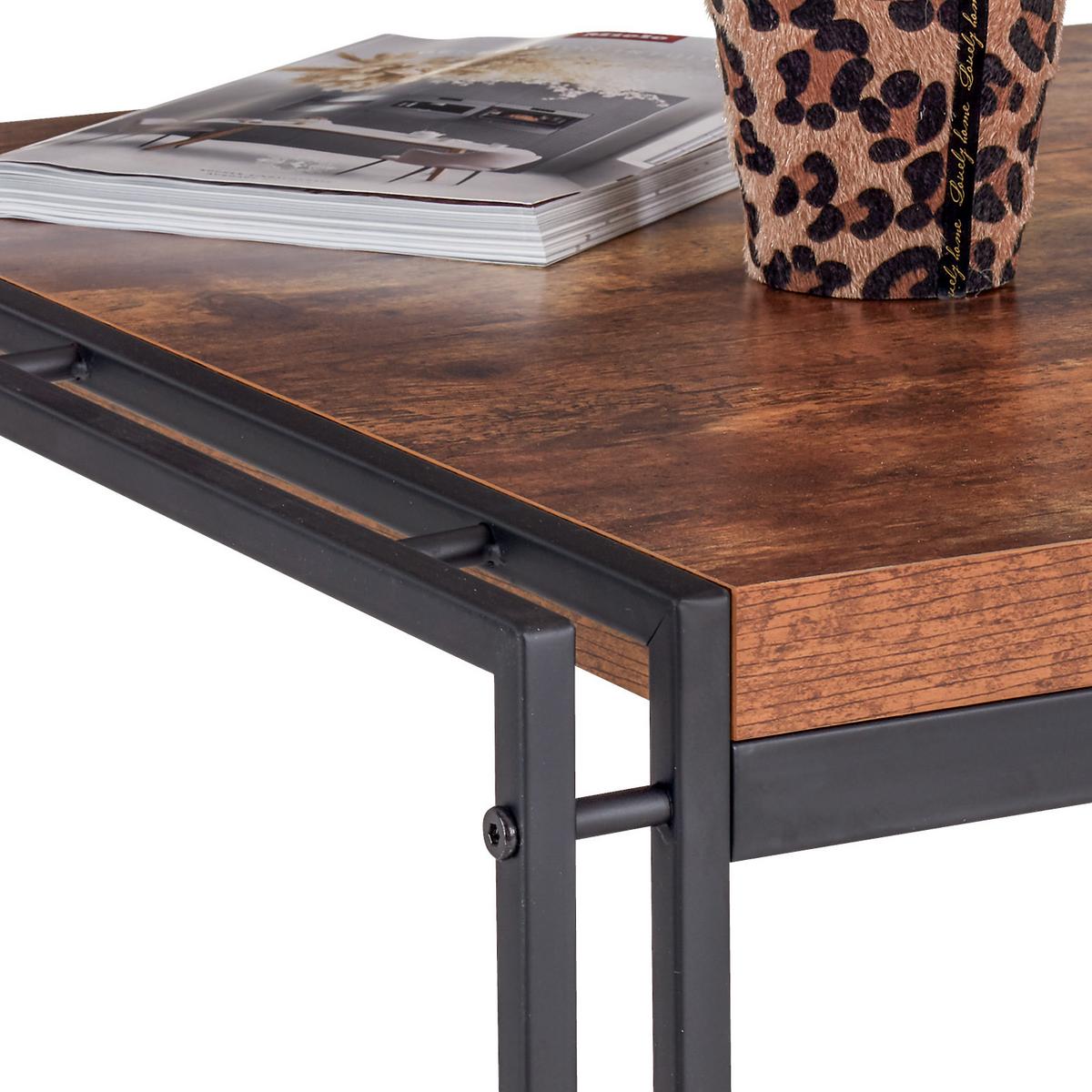 Dohányzóasztal Bistro - fekete/natúr, Modern, műanyag/faalapú anyag (72/45/72cm)