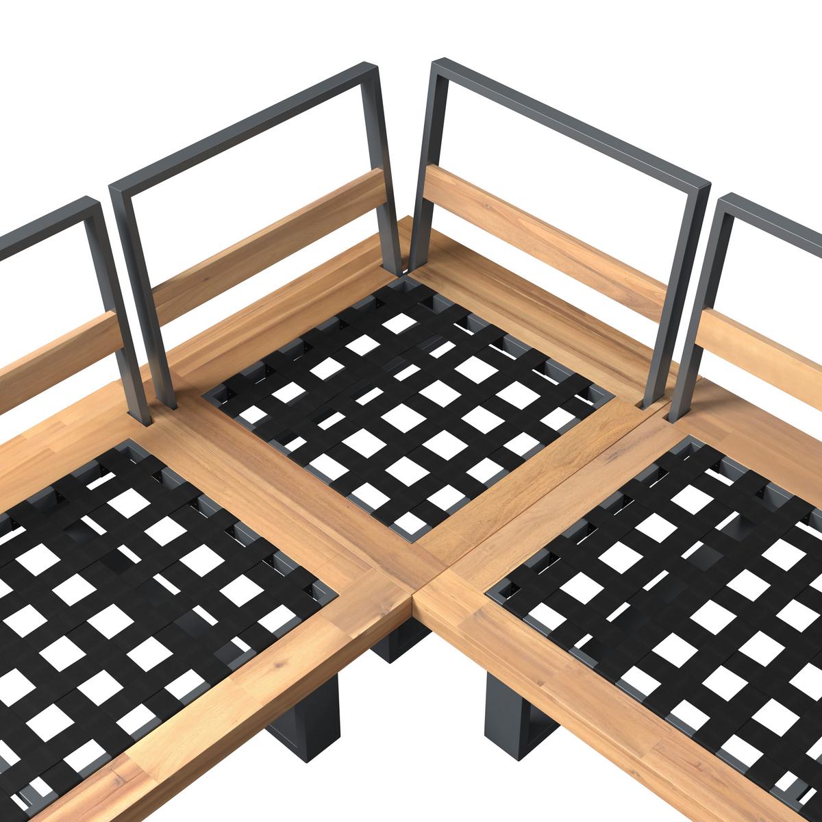 TERASOVÁ SEDACIA SÚPRAVA GABRIEL - farba akácie, Natur, kov/drevo - Mömax