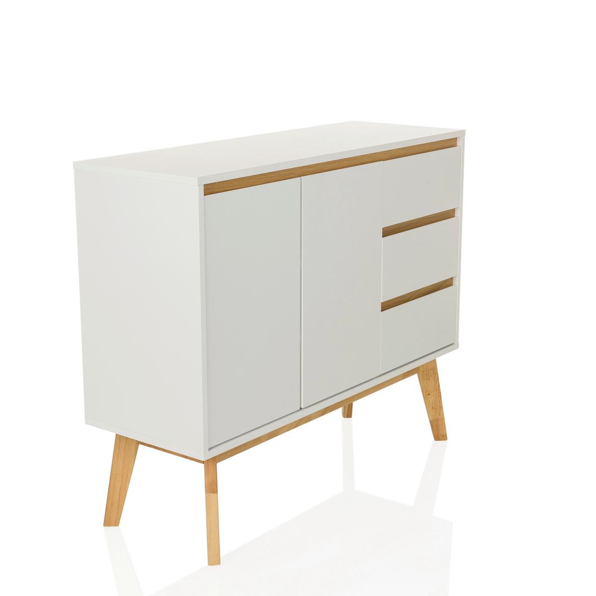 Sideboard Tarolo Weiß B: 97 - Hellbraun/Weiß, MODERN, Holzwerkstoff (97/34/80cm) - MID.YOU