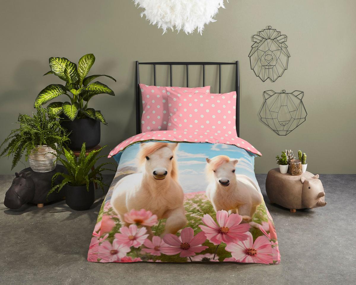 KINDERBETTWÄSCHE PHILOU - Hellrosa/Multicolor, Trend, Textil (140/200cm)