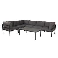 Loungetisch Copacabana - Schwarz, KONVENTIONELL, Glas/Metall (120/70/45cm) - Gardenson