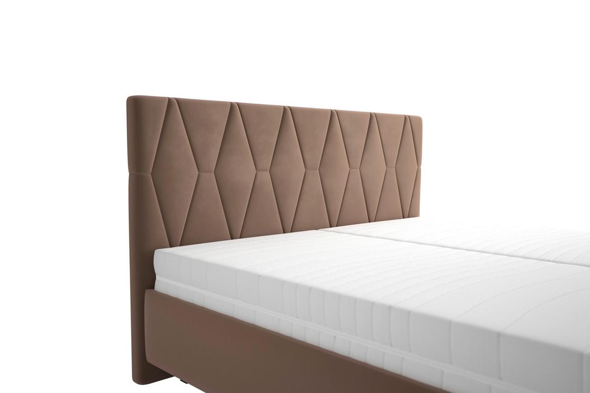 Čalúnená posteľ ATESSA 160x200 cm, sivohnedá - sivohnedá/taupe, Modern, drevo/textil (160/200cm)