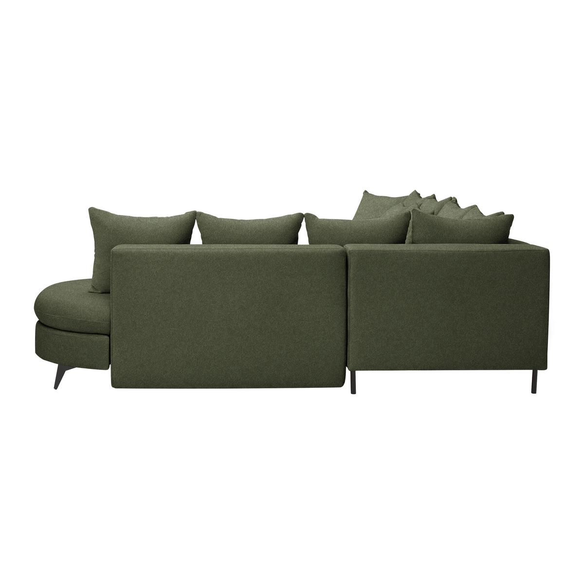 Rohová sedačka AXEL, pravá, olivově zelená žinylka - černá/olivově zelená, Moderní, kov/textil (291/250cm) - Mömax