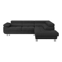 Ecksofa mit Schlaffunktion & Bettk. Graphitfarben 270x230cm - Graphitfarben, MODERN, Textil (270/230cm) - Ondega