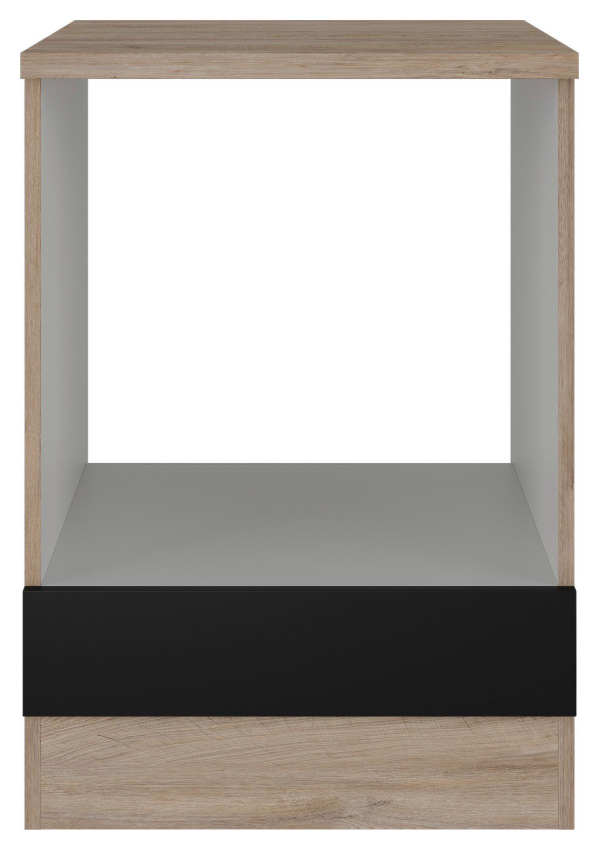 Skrinka na vstavaný sporák CAPRI - čierna/farba duba, Konventionell, kompozitné drevo (60/85/57cm) - FlexWell