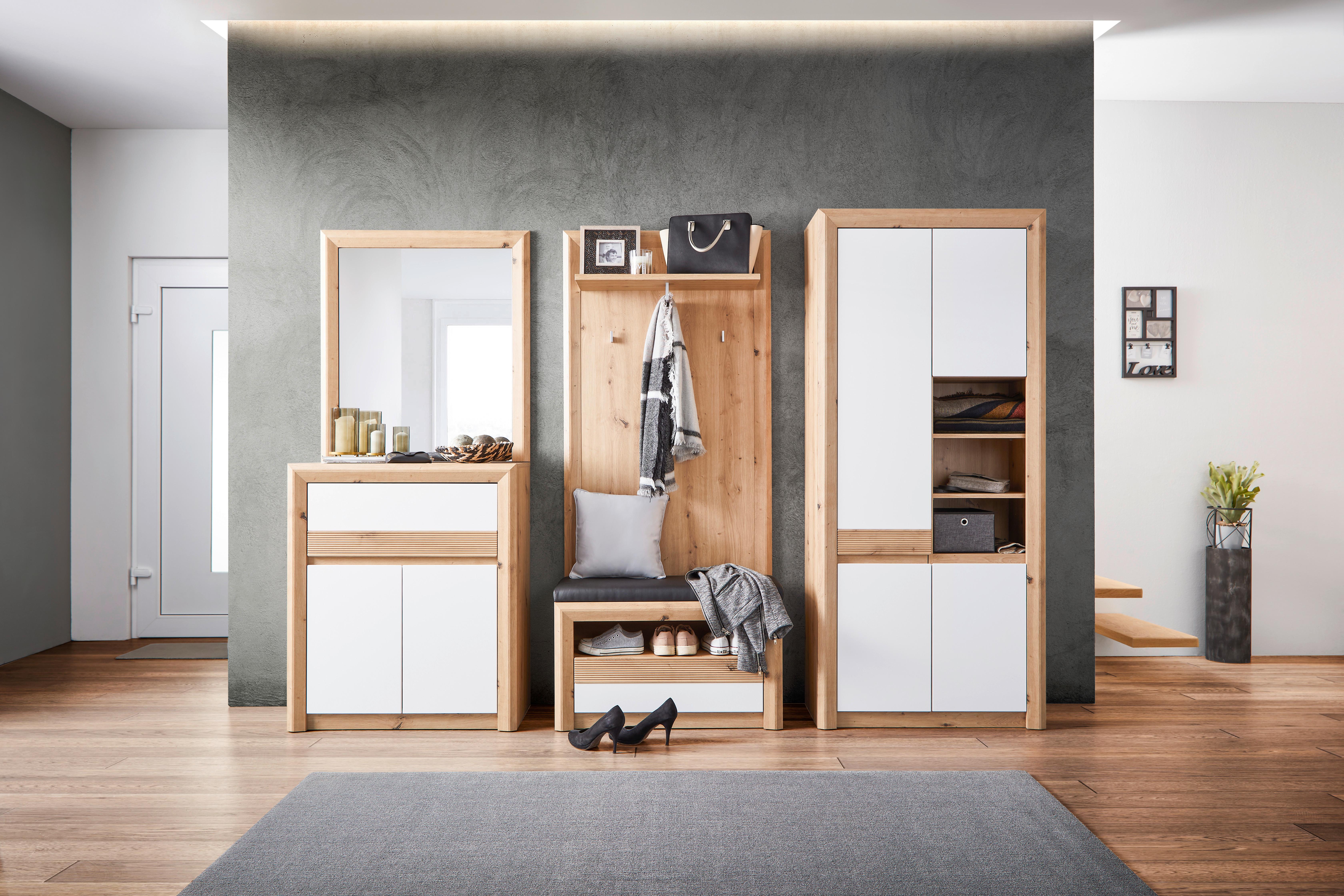 Doporučená kombinace KASHMIR NEW 5 - bílá/barvy dubu, Moderní, kompozitní dřevo (252/192/41cm) - James Wood