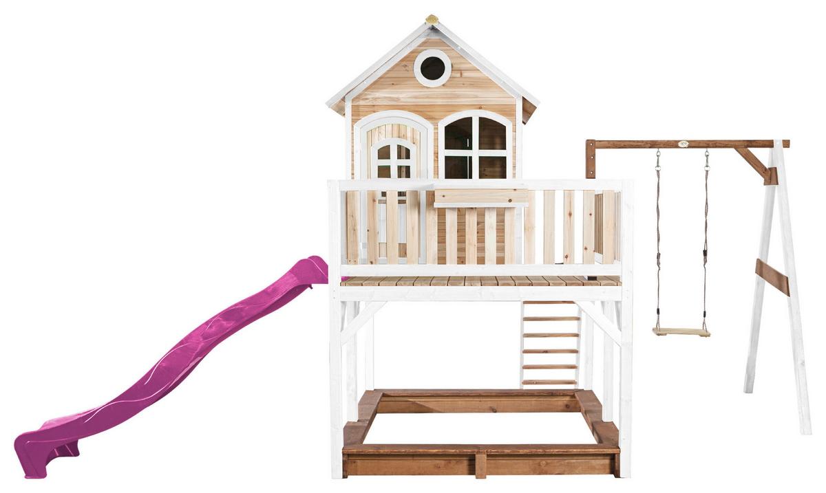 Spielturm A030.152.41 - Lila/Braun, KONVENTIONELL, Holz/Kunststoff (541/291/277cm) - Ambia Garden