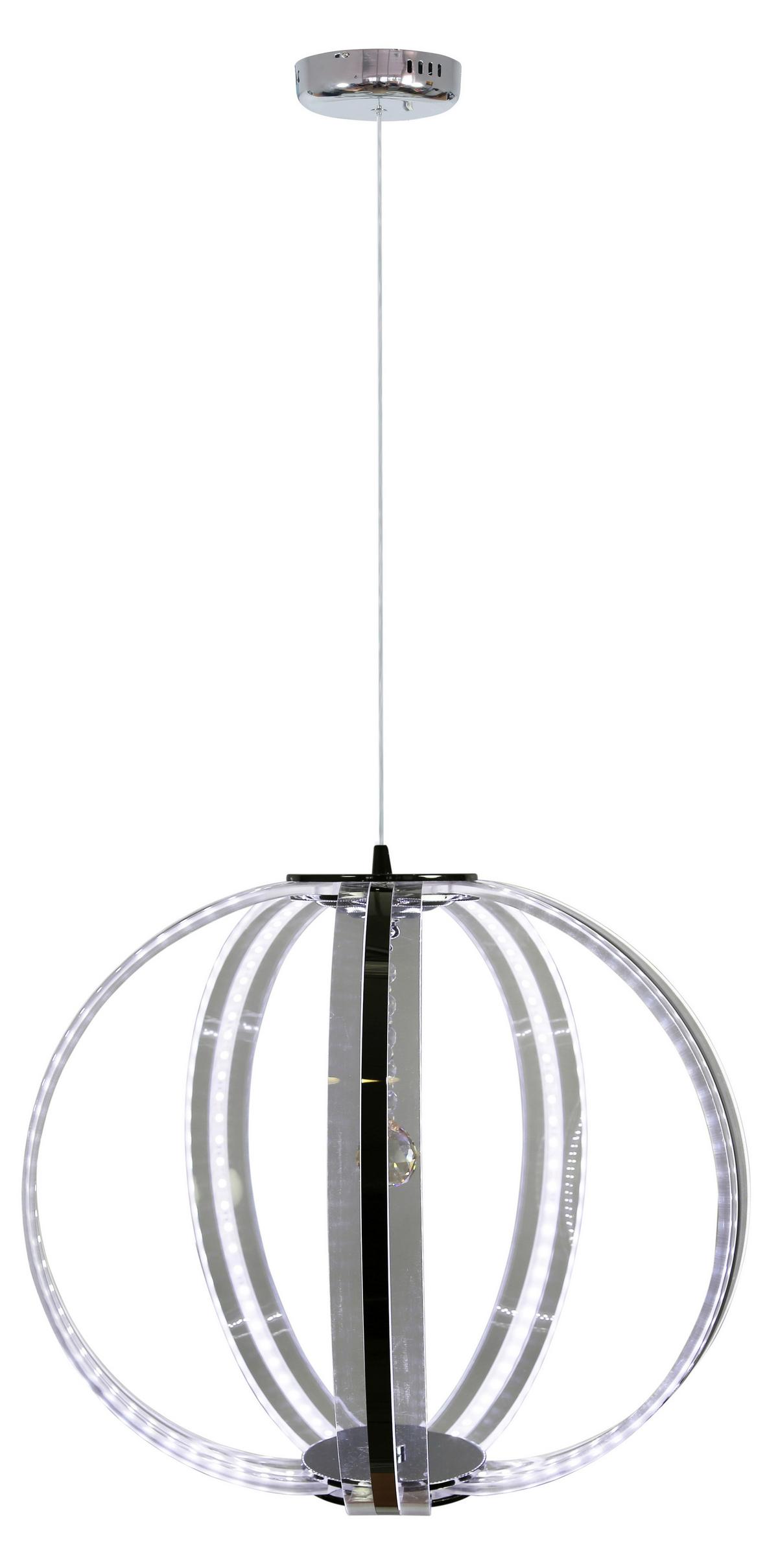 Led-hängeleuchte 31-43955 Cansas - Chromfarben/Schwarz, Basics, Kunststoff/Metall (44/44/110cm)
