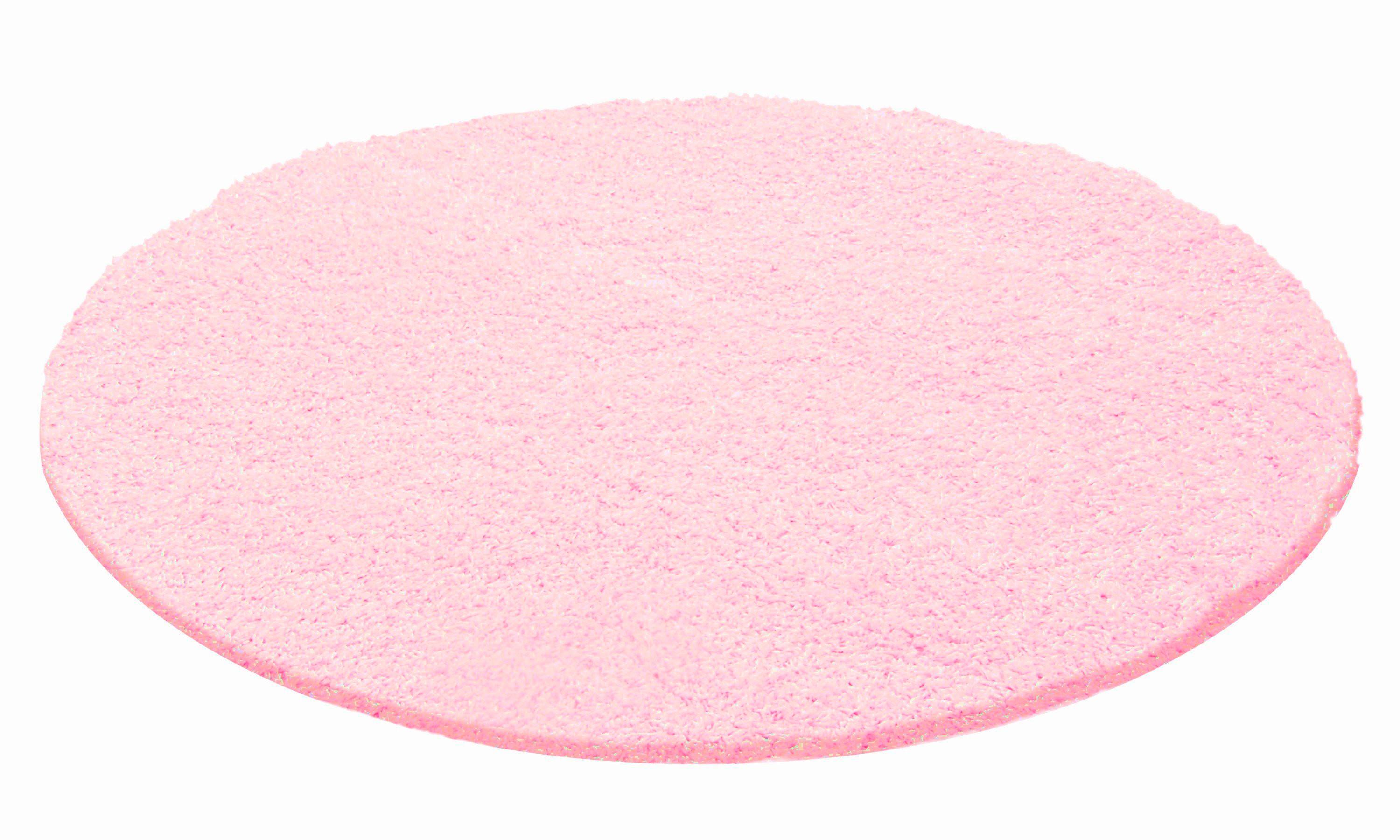 Hochflor Teppich Pink Life Rund Ø 80 cm - Pink, Trend, Textil (80cm)