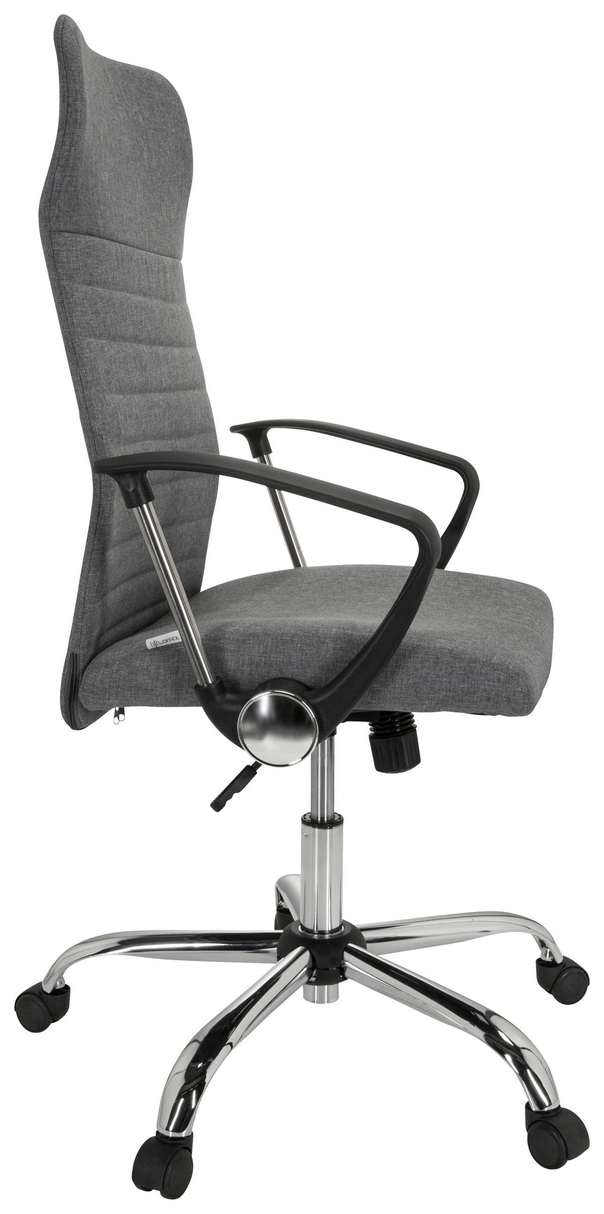 Drehstuhl Arton 40 Grau - Silberfarben/Schwarz, MODERN, Kunststoff/Textil (72/113/55cm) - MID.YOU