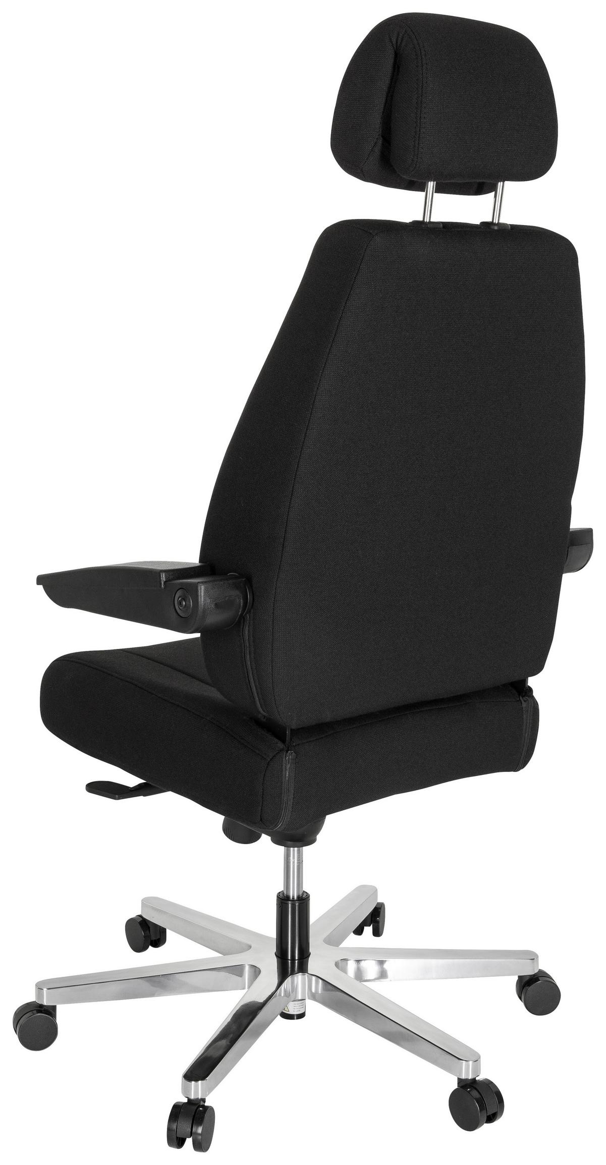 Chefsessel Hours Wippfunktion Schwarz Bis 150 Kg - Silberfarben/Schwarz, Basics, Kunststoff/Textil (70/152/70cm) - MID.YOU