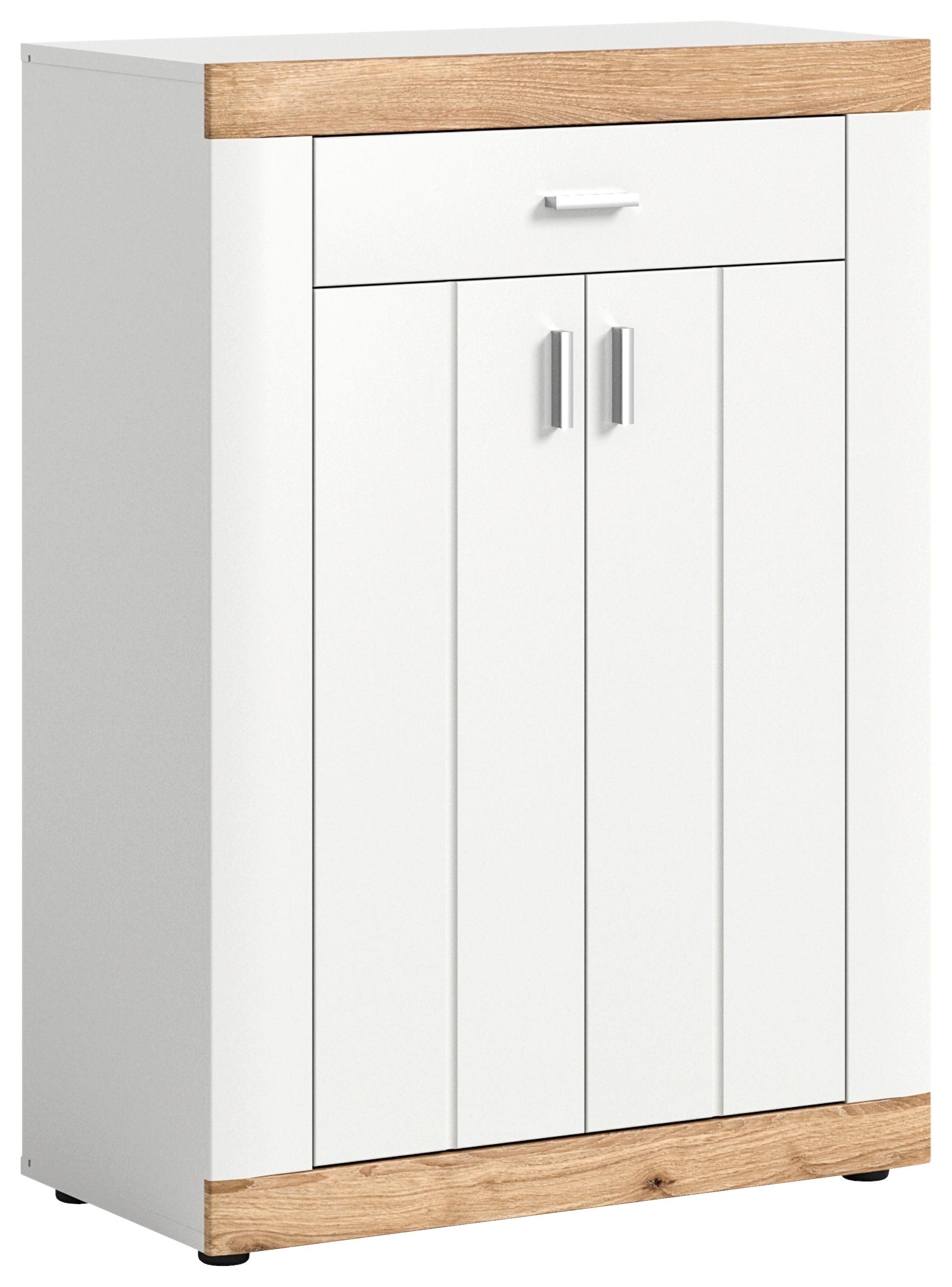 Schuhschrank Laredo Weiß/Nox Oak B: 73 cm - KONVENTIONELL, Holzwerkstoff (73/104/37cm) - MID.YOU