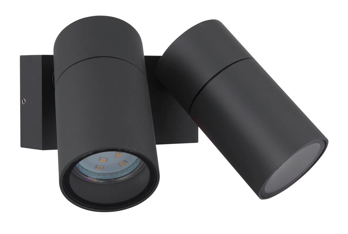 Außenleuchte 3209-2 - Klar/Anthrazit, Design, Glas/Kunststoff (15/10,5/11,8cm) - Globo