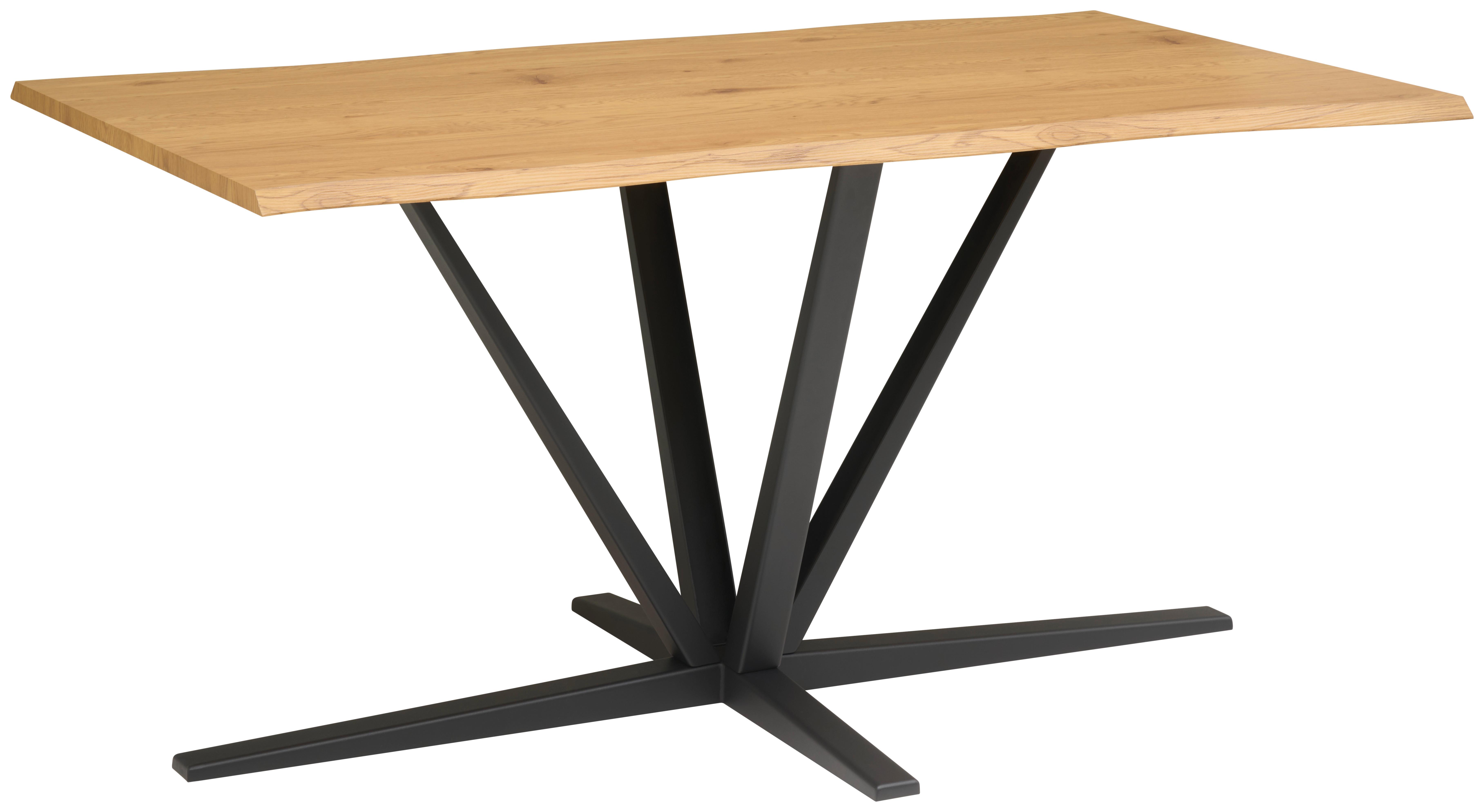 Esstisch Pim Eichefarben B: 160 cm - Eichefarben/Schwarz, MODERN, Holzwerkstoff/Metall (160/76/90cm) - MID.YOU