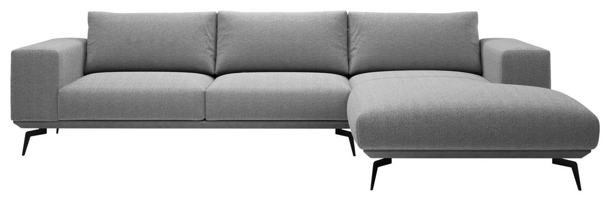 Ecksofa Albero - Schwarz/Grau, Design, Holz/Textil (330/180cm) - MID.YOU