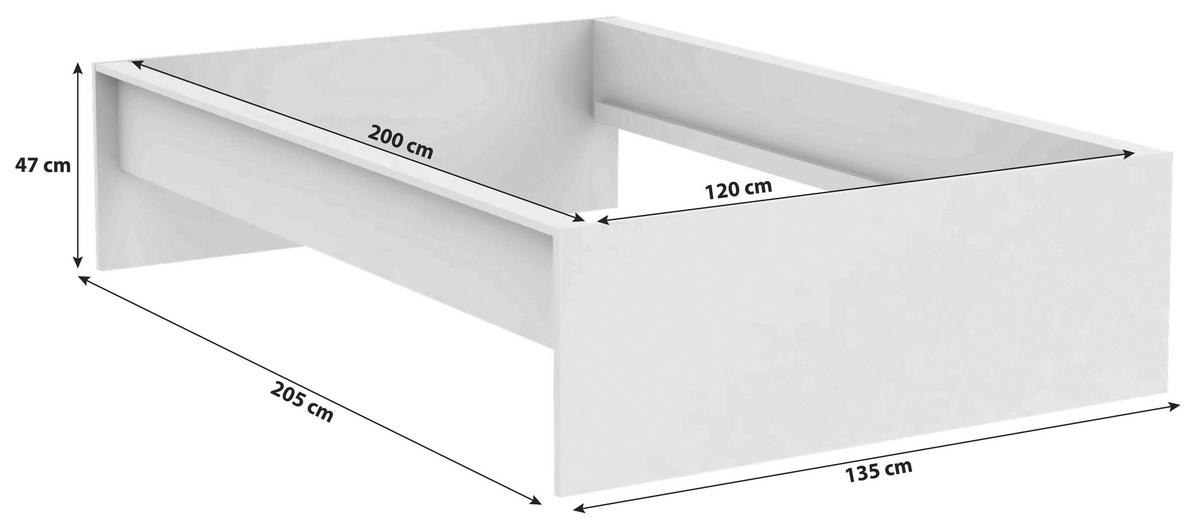 POSTEĽNÝ RÁM UNIT 120 - biela, Konventionell, kompozitné drevo (205/135/47cm) - Ondega