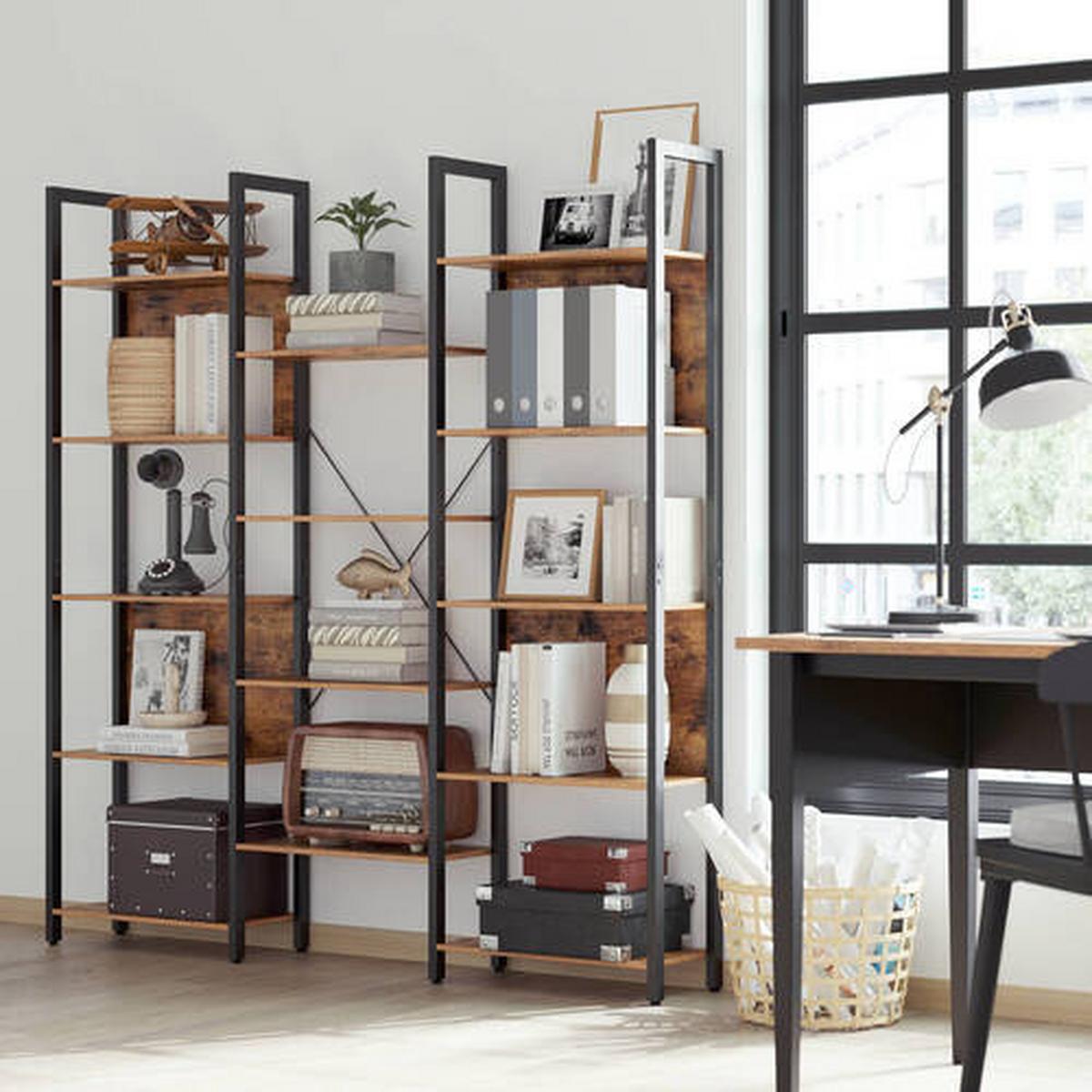 Regal Regal B: 158 cm Braun/Schwarz - Schwarz/Braun, Trend, Holzwerkstoff (158/166/24cm) - Boxxx
