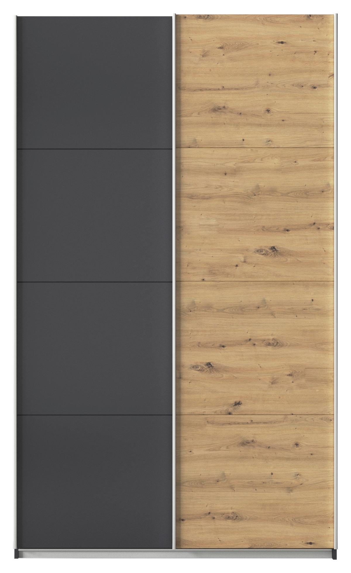 Schwebetürenschrank Feldkirch 136 Maxihöhe - Anthrazit/Eiche Artisan, MODERN, Holzwerkstoff (136/229/62cm)