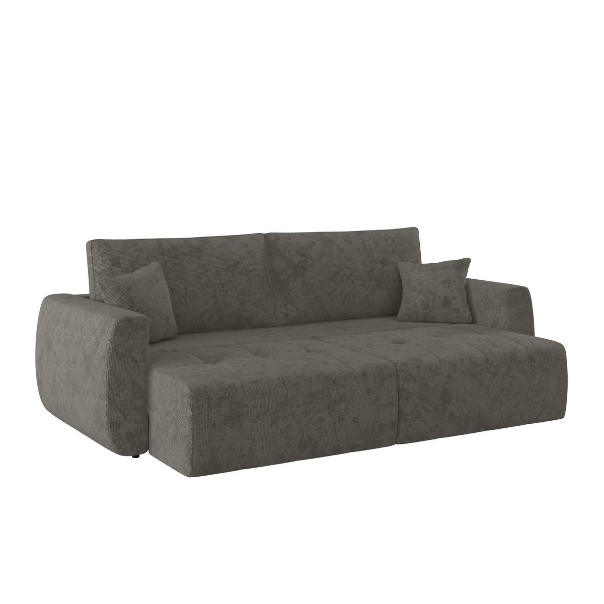 Schlafsofa Bali - Anthrazit/Schwarz, MODERN, Holz/Textil (245/74-90/104cm) - Luca Bessoni