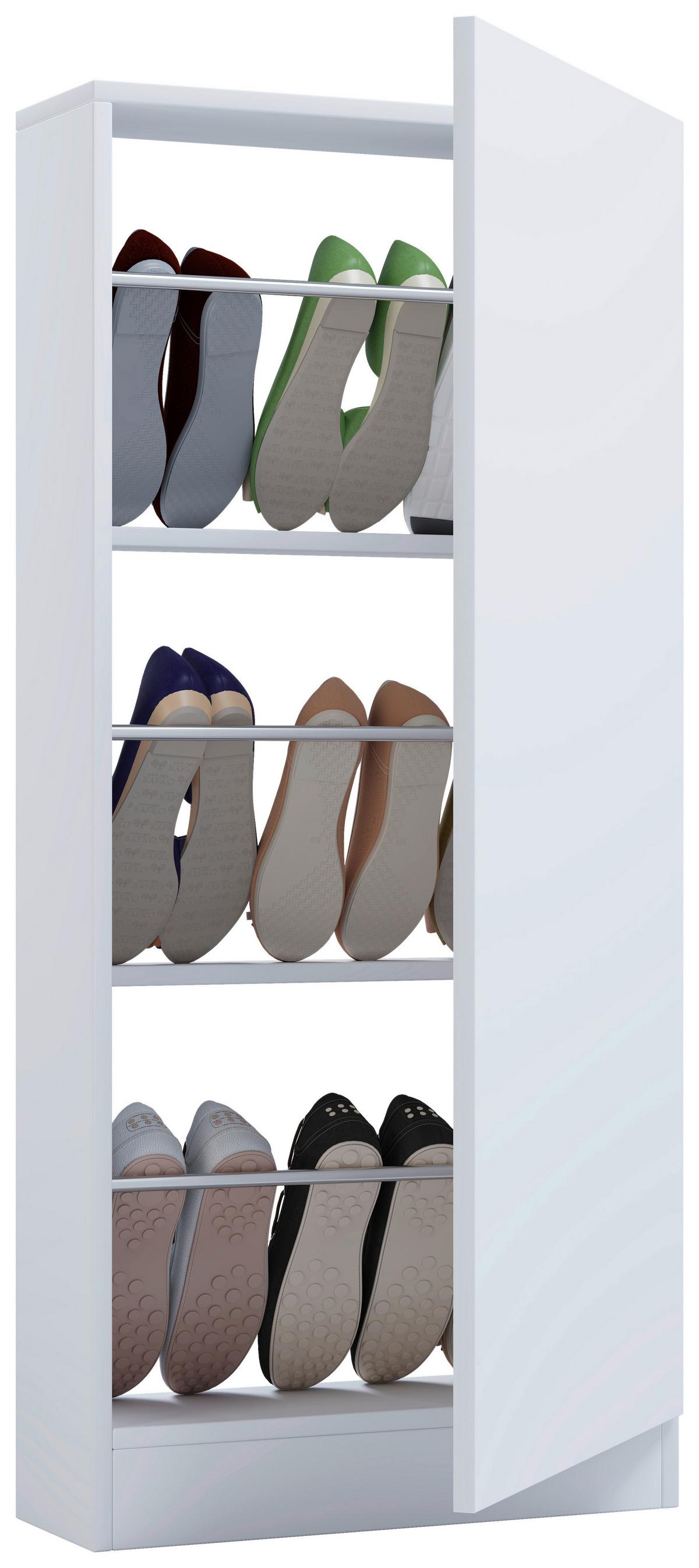 Schuhschrank Fulisa Weiß, 50 cm - Weiß, Design, Holzwerkstoff (50/112/17cm) - MID.YOU