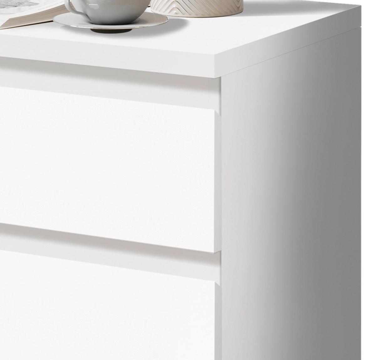 Nočný stolík OLI biela - čierna/biela, Basics, kompozitné drevo/plast (45/43,6/38cm) - MID.YOU