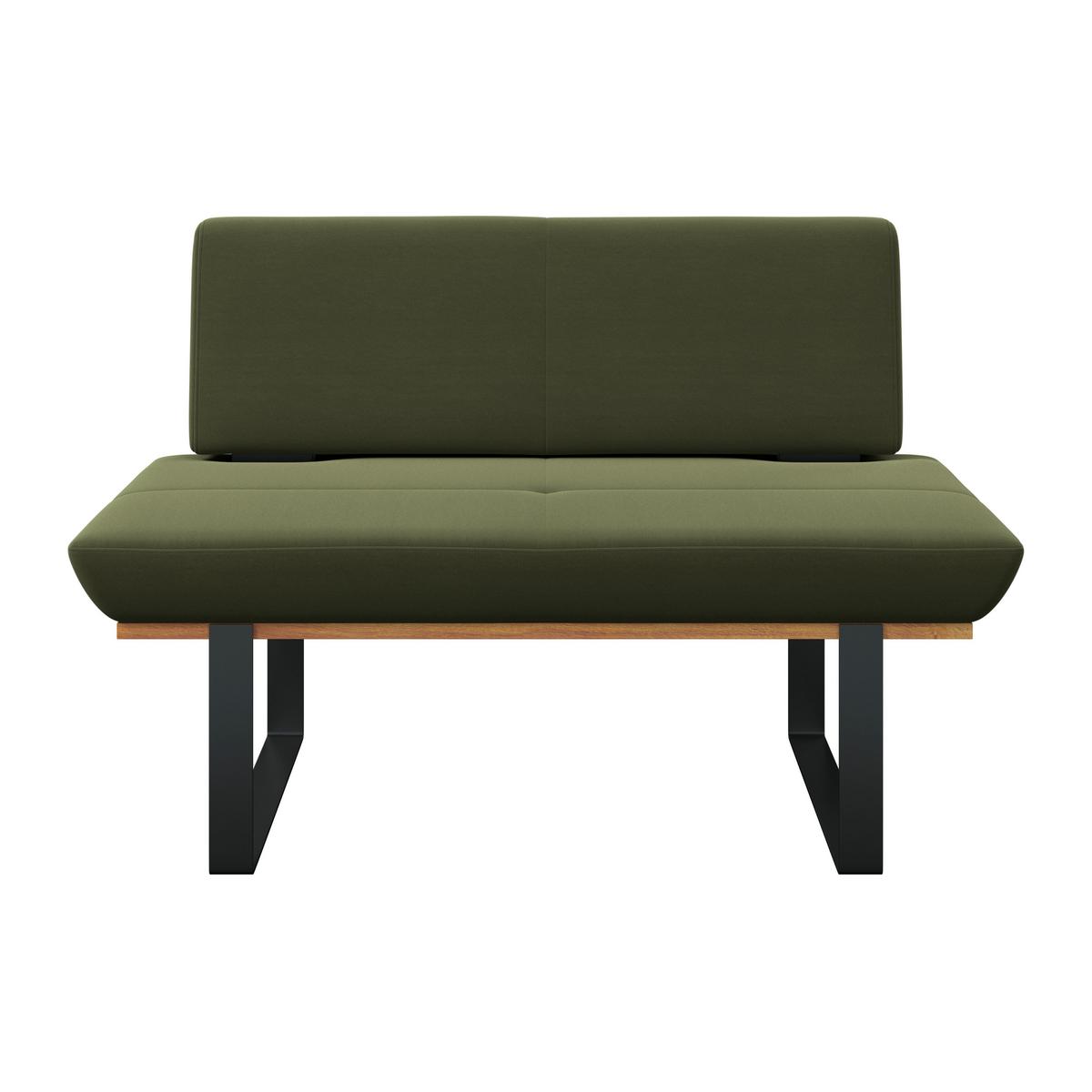 Sitzbank Tristan Webstoff moosgrün, B: 130cm - Schwarz/Grün, MODERN, Holz/Textil (130/48/90cm) - James Wood