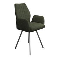 ARMLEHNSTUHL JOHANNA 2 - Dunkelgrün/Schwarz, LIFESTYLE, Textil/Metall (57/90/60cm)